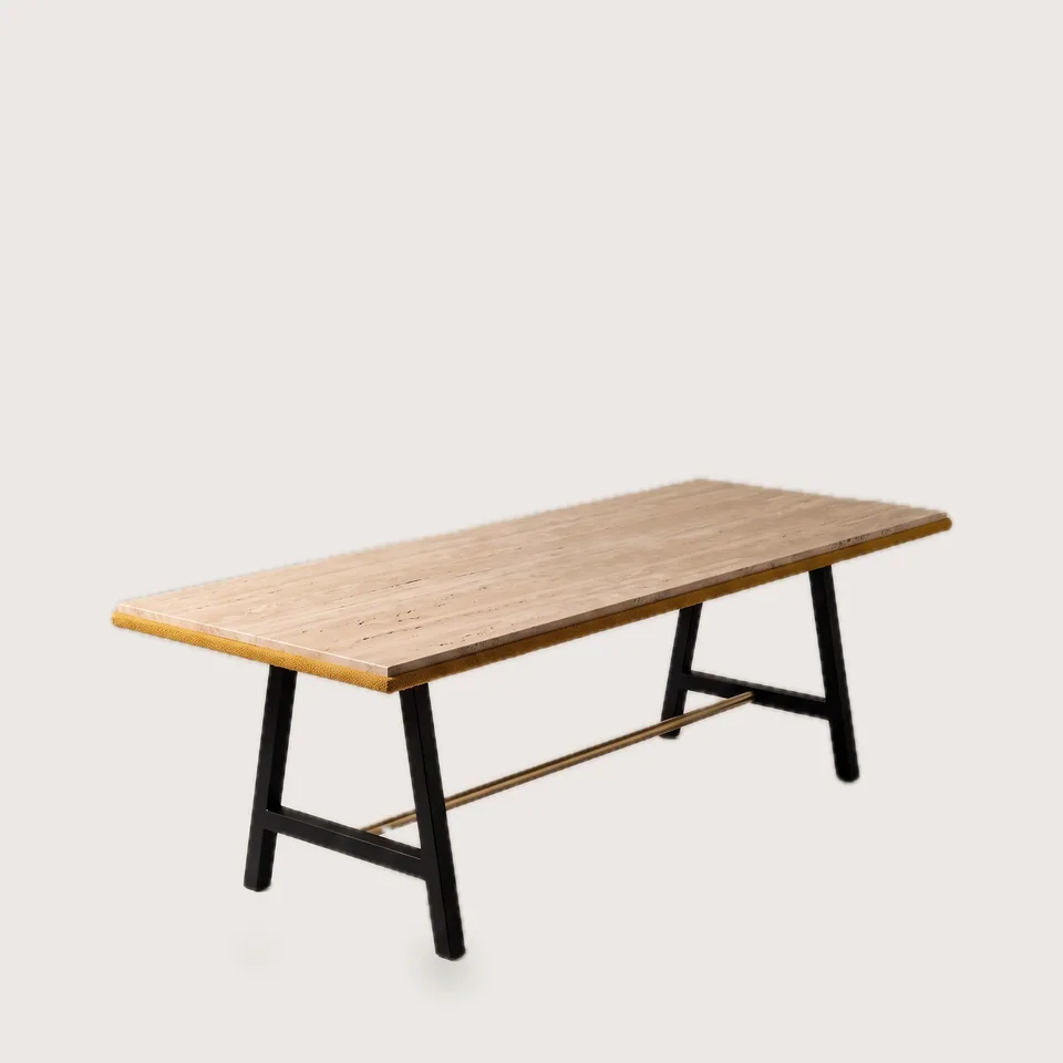 A-Frame Travertine Long Table view 2