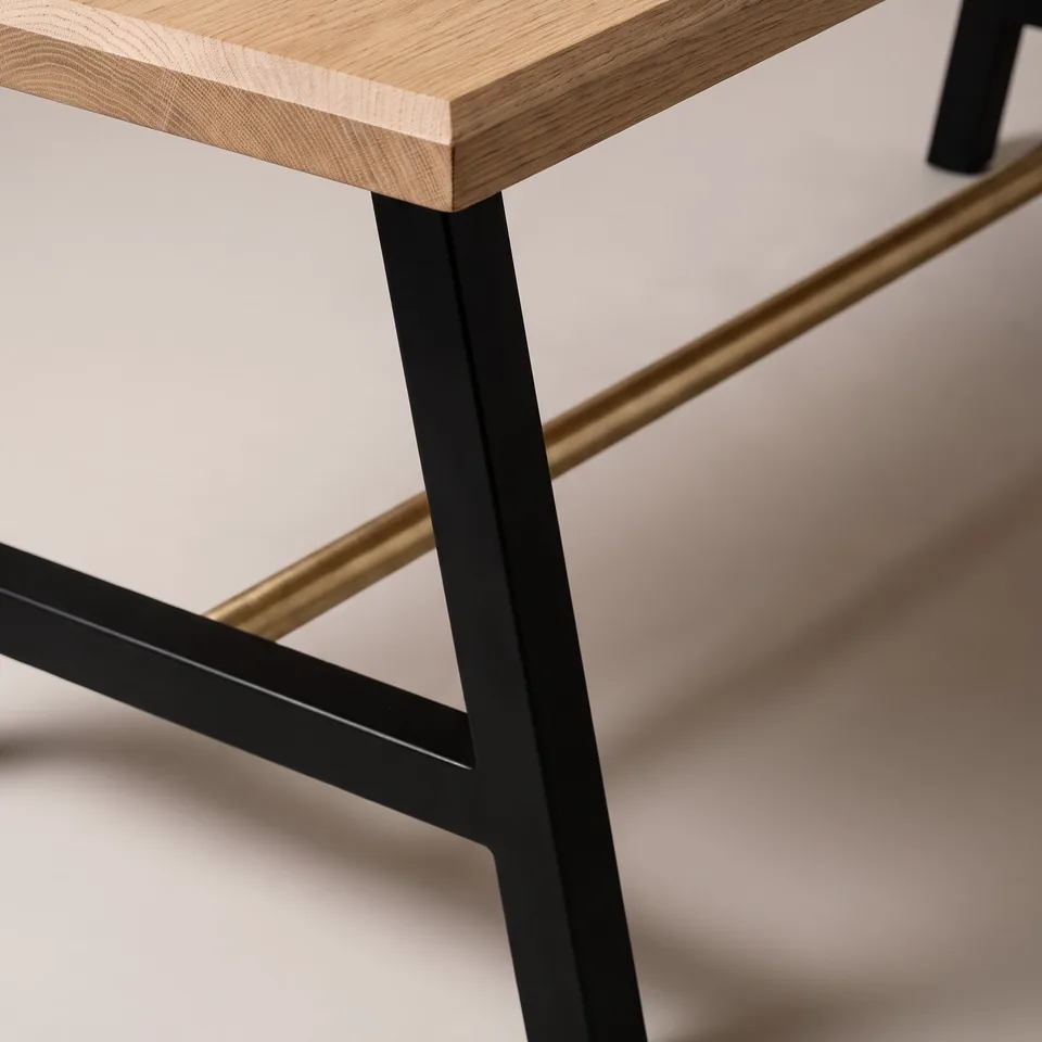 A-Frame Travertine Long Table view 4