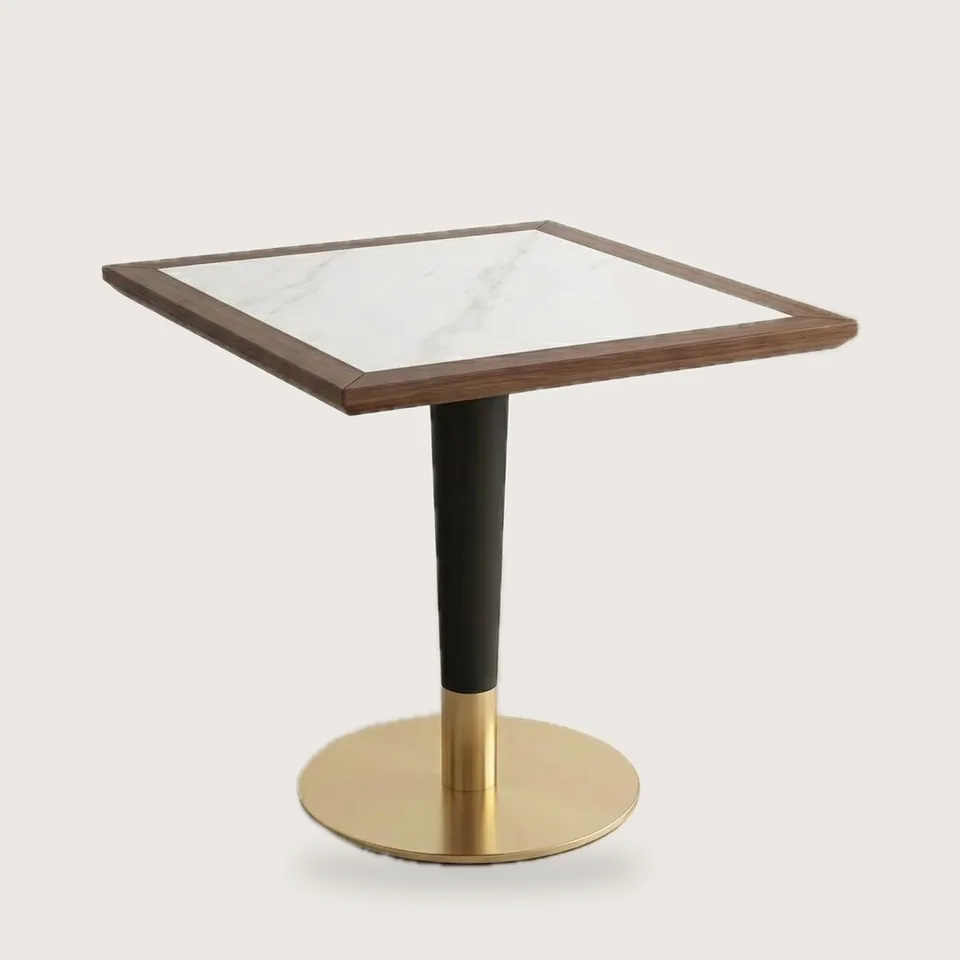 Brass-Foot Marble Two-Top