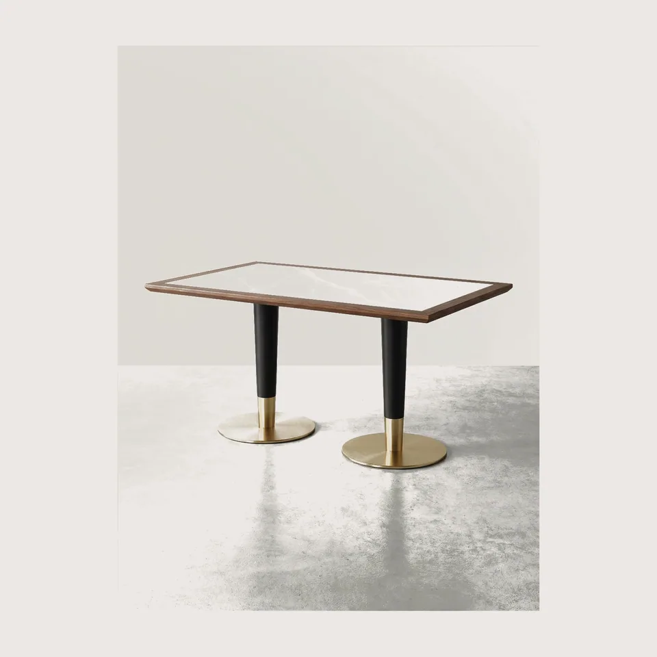 Brass-Shod Twin Pillar Table