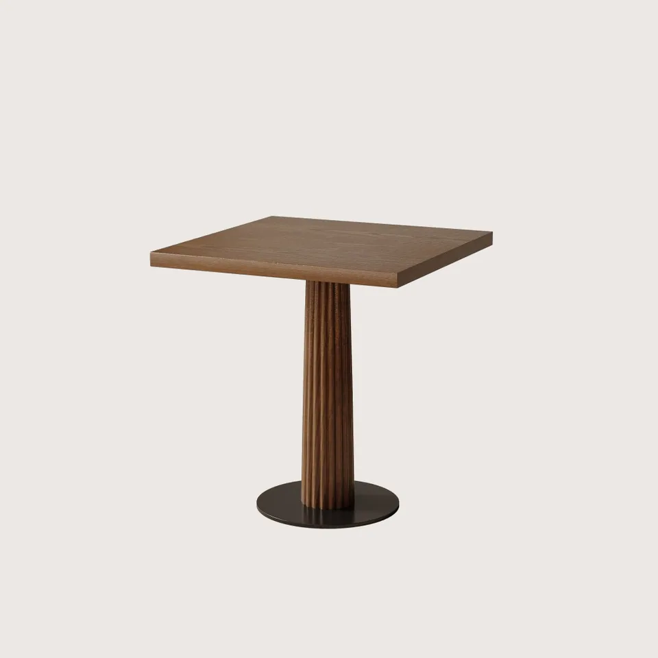 Fluted Column Walnut Table view 2